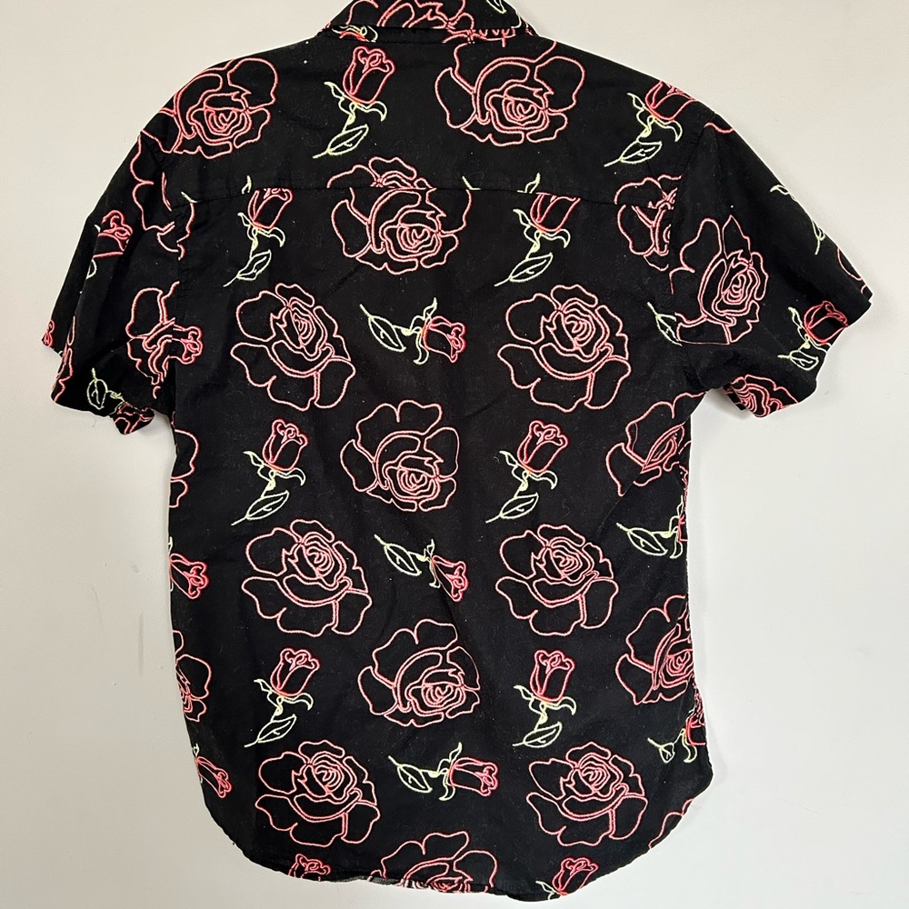 Men’s Neon Rose Button Down - Picture 2 of 3